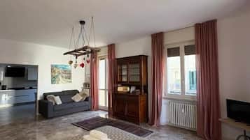 Deluxe-lejlighed - balkon - byudsigt | Opholdsområde