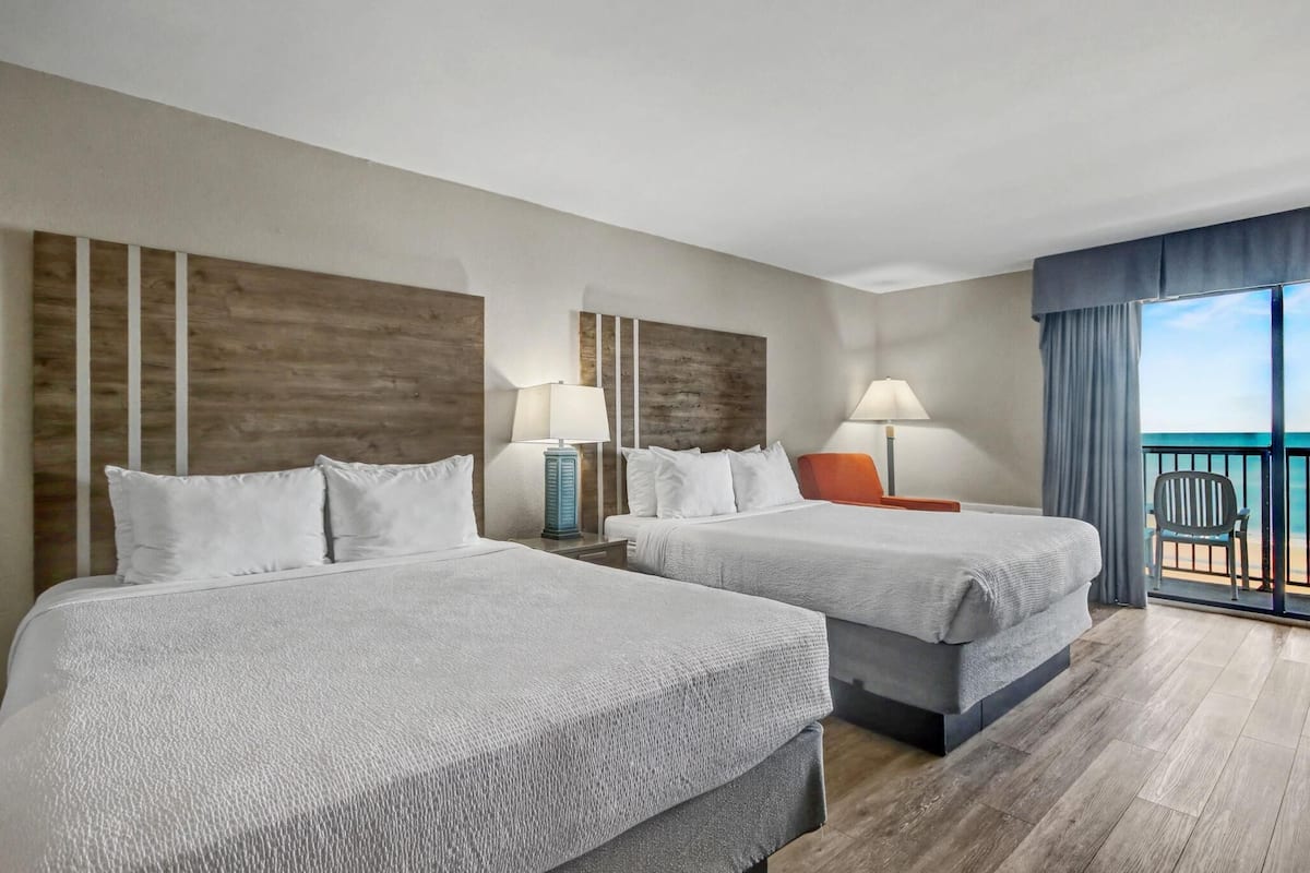 Double Room, 2 Queen Beds, Ocean View (Deluxe Double Room with Sea View) | In-room safe, blackout drapes, iron/ironing board, free WiFi