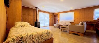 Family cabin with views of the Antuco Volcano