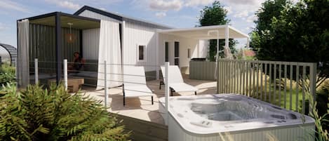 Outdoor spa tub
