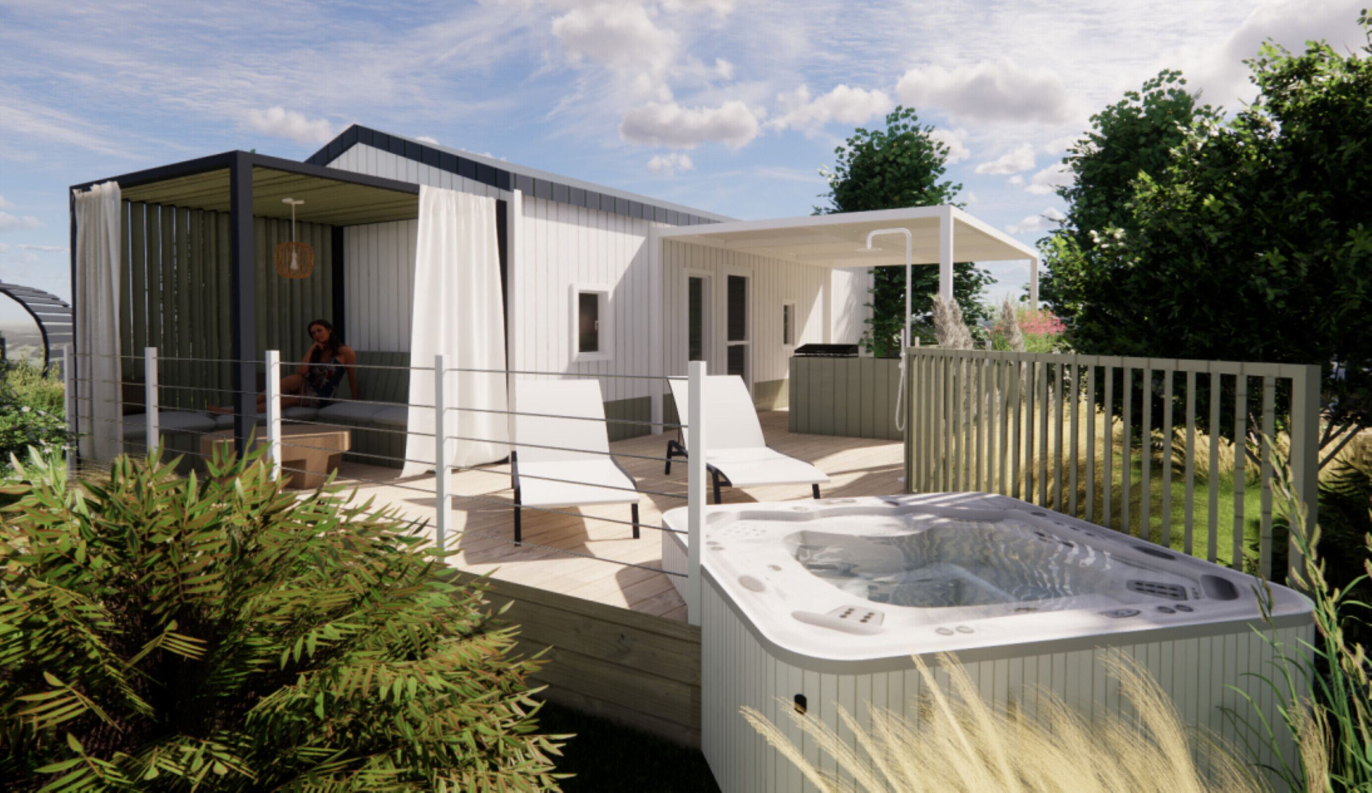 Outdoor spa tub