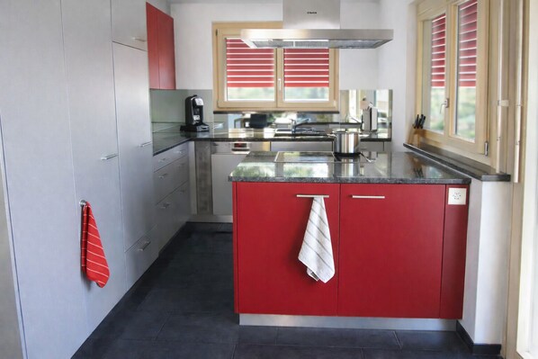Fridge, oven, stovetop, dishwasher - Mountain chalet with panoramic views near Brienz (Axalp)