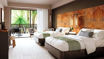 In-room safe, laptop workspace, blackout curtains, soundproofing