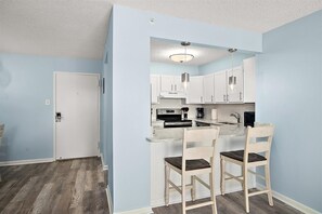 Fridge, microwave, oven, stovetop - Two Bedroom Beachfront Condo with Great Amenities (Ocean City)