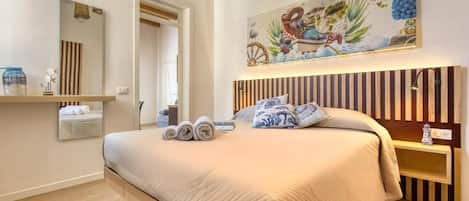 Design Apartment, 1 Bedroom, Balcony | Memory foam beds, blackout drapes, iron/ironing board, free WiFi
