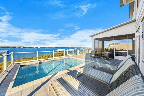 Waterfront Views - Walk to Beach - Heated Pool