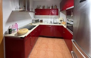 Frigorífico, placa de cocina, lavavajillas y cafetera o tetera