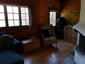 TV, fireplace - Lovely forest holiday home with lake view (Kolarp)