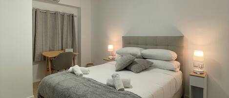 Standard Double Room | Desk, laptop workspace, blackout drapes, iron/ironing board