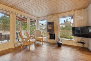 Cheminée, lecteur de DVD