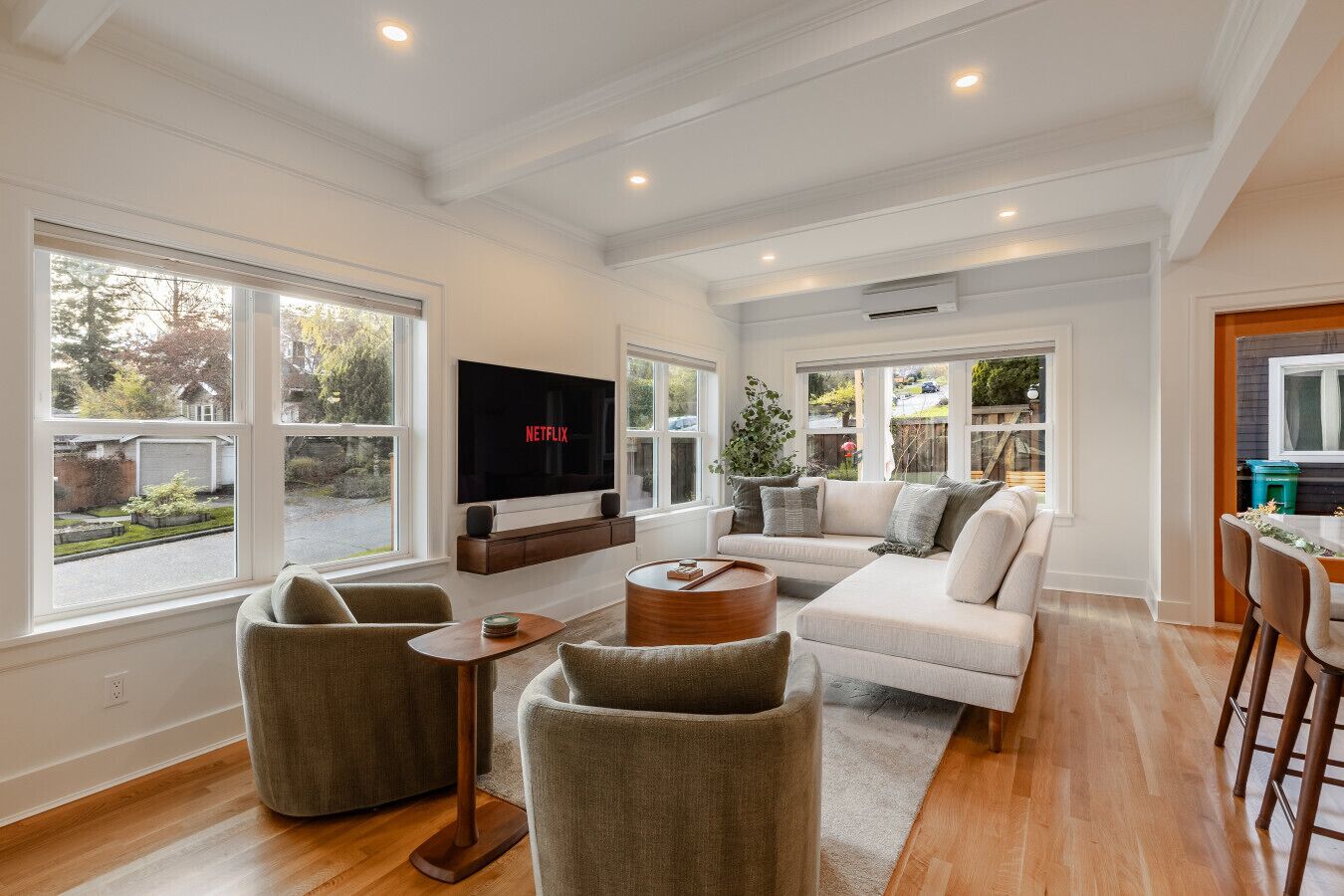 TV, caminetto, impianto stereo, studio