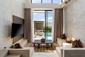 Deluxe Villa, 2 Bedrooms, Private Bathroom, Pool View | Living area - Villa Fresko 4 by Alfred in Bali (Munggu)