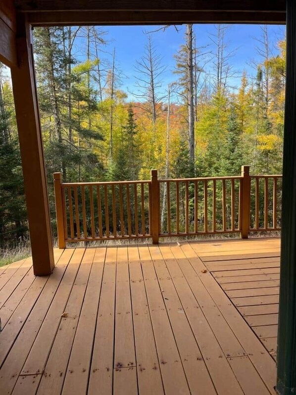 Terrace/patio - Ski getaway with hill view and hot tub- Lower unit (Iron River)