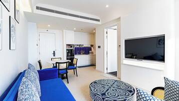 Apartamento superluxo, 1 quarto, vista para o oceano | Roupas de cama premium