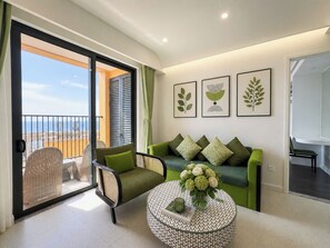 Luxury Apartment, 2 Bedrooms, Partial Sea View | Balcony view - Minerva Apartment - Fireworks View, Sunset Town Phu Quoc (An Thoi)