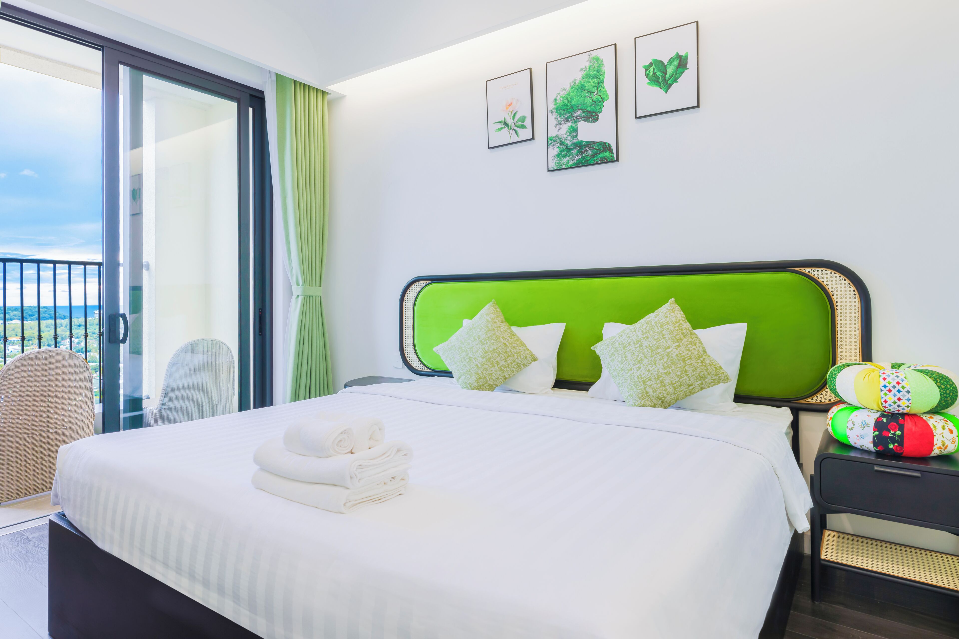 Desk, blackout curtains, soundproofing, iron/ironing board