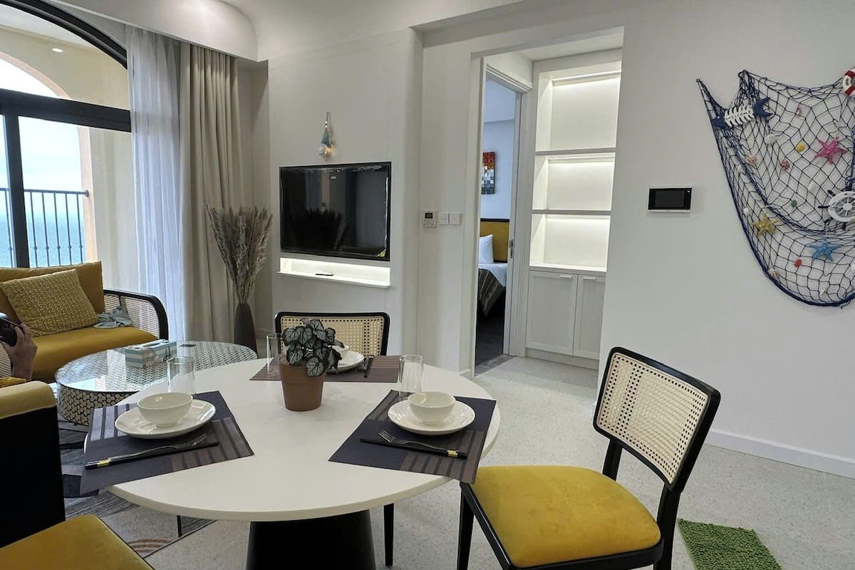 Departamento panorámico, 1 habitación, vista al océano | Ropa de cama de alta calidad, camas con efecto memoria y escritorio