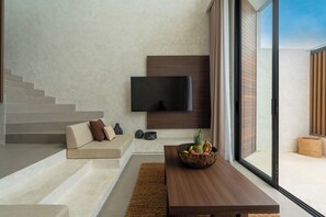 Deluxe Villa, 2 Bedrooms, Private Pool, Pool View | Living area | 32-inch Smart TV with digital channels - Villa Fresko 5 by Alfred in Bali (Munggu)