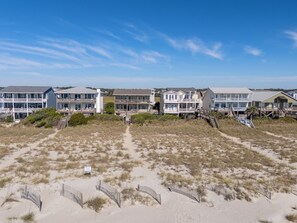 Exterior - Dolphin's Watch: A stunning oceanfront 4BR retreat in Supply, NC, perfect for 10 guests. (Supply)
