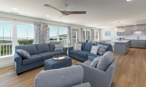 TV - Friendly Shores | Beautiful Views, Spacious Decks & Private Pool (Holden Beach)