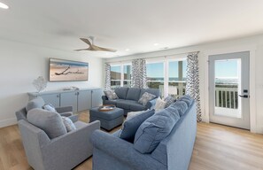 TV - Friendly Shores | Beautiful Views, Spacious Decks & Private Pool (Holden Beach)