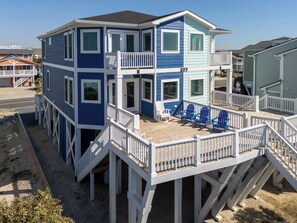 Exterior - Hobbs Realty – New Oceanfront Duplex, Panoramic Views, Walk to Dining & Attractions (Holden Beach)