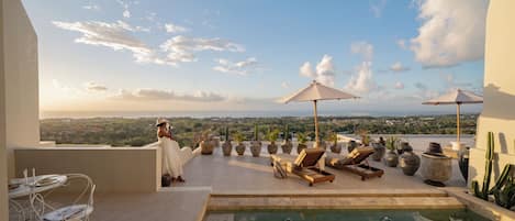 Villa, 2 habitaciones, alberca privada, vista al océano | Vista desde la habitación