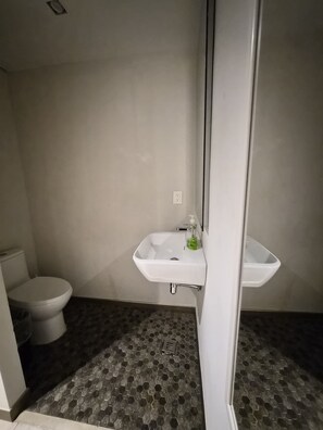 Serviettes fournies, savon, papier toilette