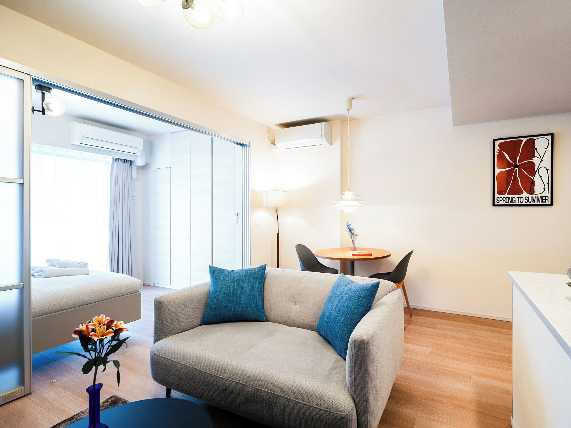 Premier One-Bedroom Apartment | Living area | TV, heated floors