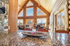 Interior - Custom high-end 3 bedroom log cabin sleeps 12. Located on the ski hill! (Angel Fire)