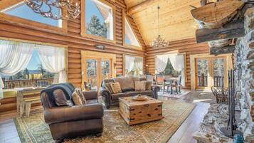 Téléviseur connecté, foyer, lecteur de DVD, livres