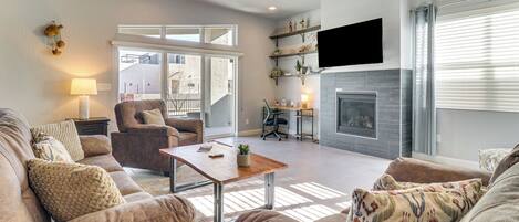 Televisie en een open haard