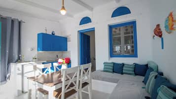 Standardlejlighed - 2 soveværelser - udsigt til have - ved stranden | Privat tekøkken | Minikøleskab, kogeplade, kaffe-/temaskine, elkedel