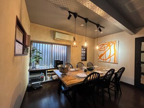 Shared fridge, microwave, cleaning supplies