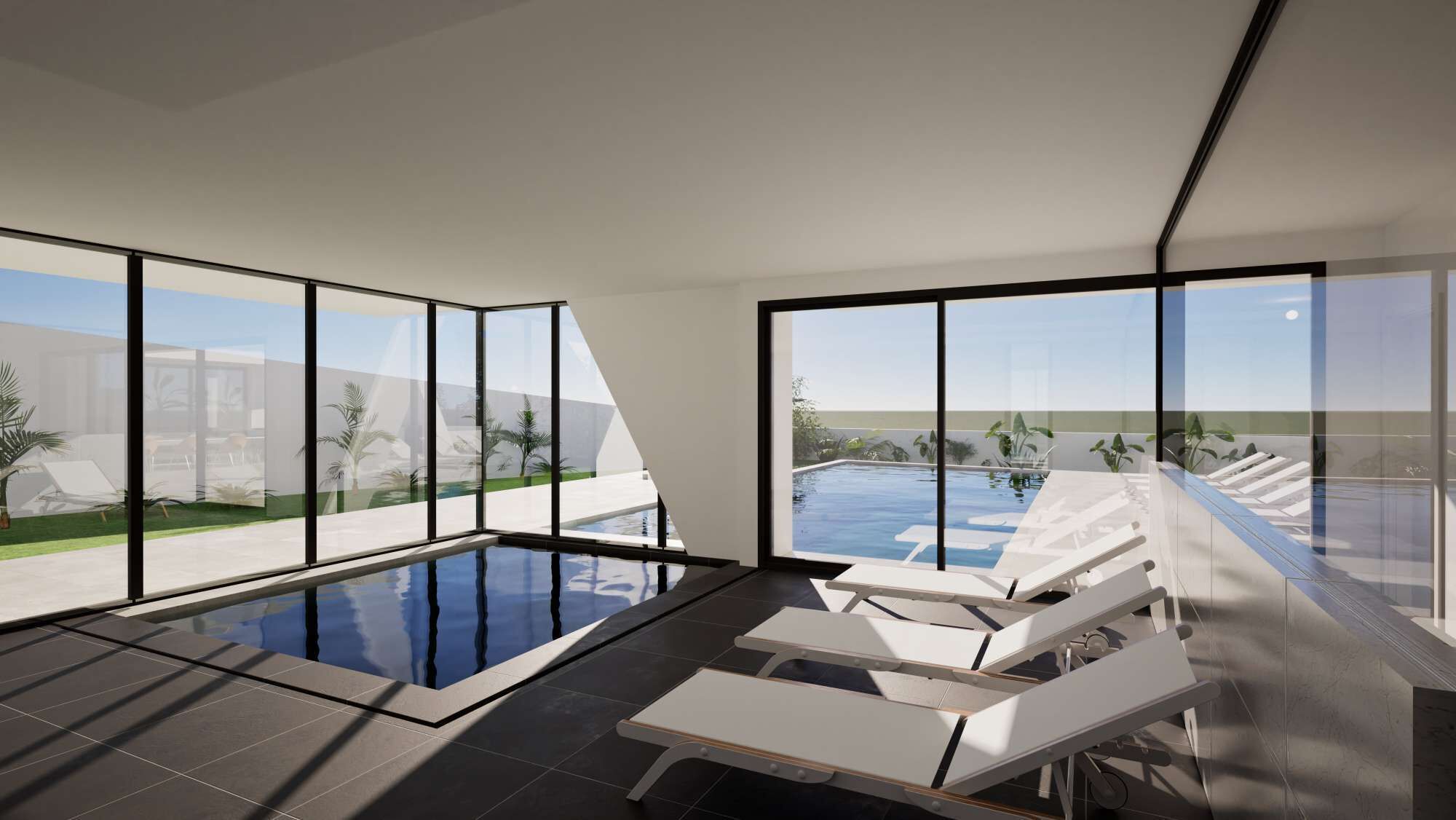 2 piscinas techadas, una piscina climatizada