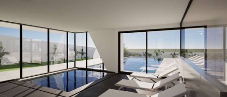 2 piscinas techadas, una piscina climatizada