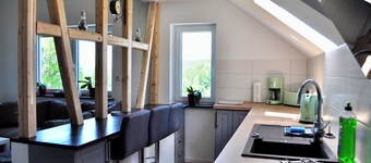 Cozy apartment with fireplace and wonderful view of the Thuringian mountains