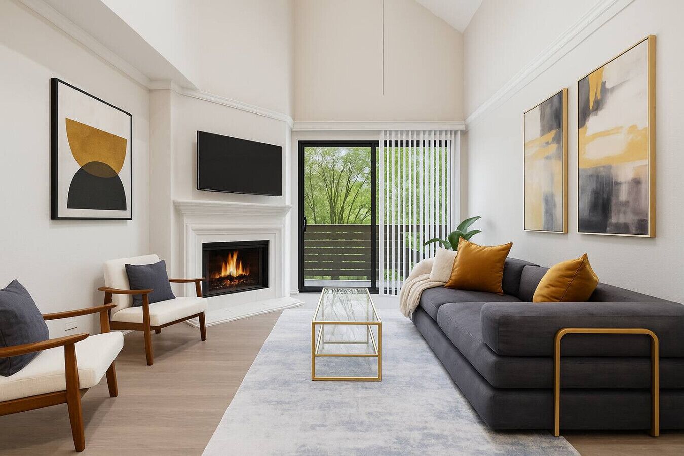 Télévision, cheminée