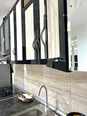 Apartamento Confort, balcón | Cocina privada