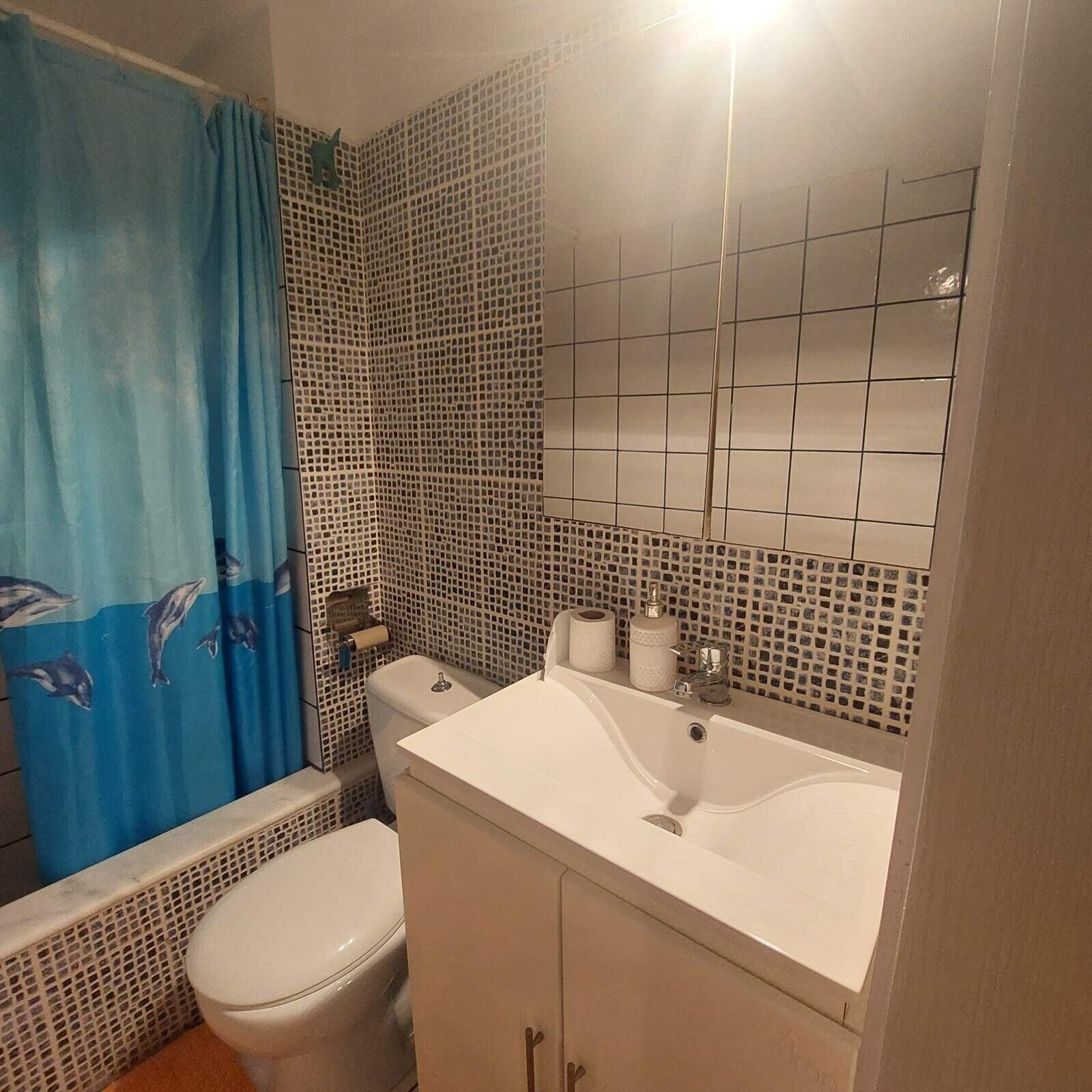 Douche, sèche-cheveux, serviettes fournies