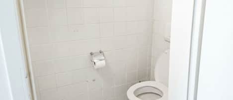 Basic Apartment | Bathroom | Shower, free toiletries, hair dryer, towels