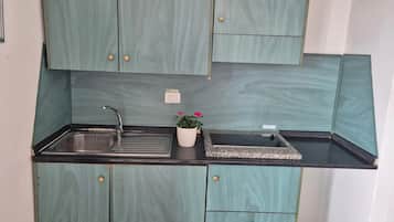 Fridge, stovetop, cookware/dishes/utensils