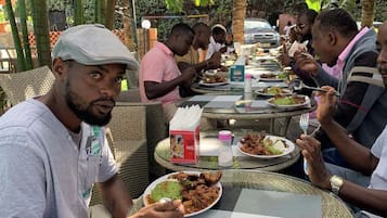 Outdoor banquet area