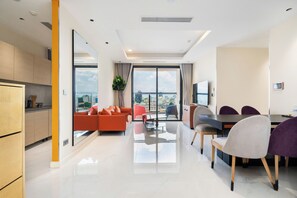 Deluxe Apartment, 2 Bedrooms, Balcony, City View | Living area - MADISON Premier Residence (One)