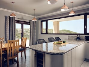 Luxury Villa, Sea View | Private kitchen | Full-size fridge, microwave, oven, stovetop