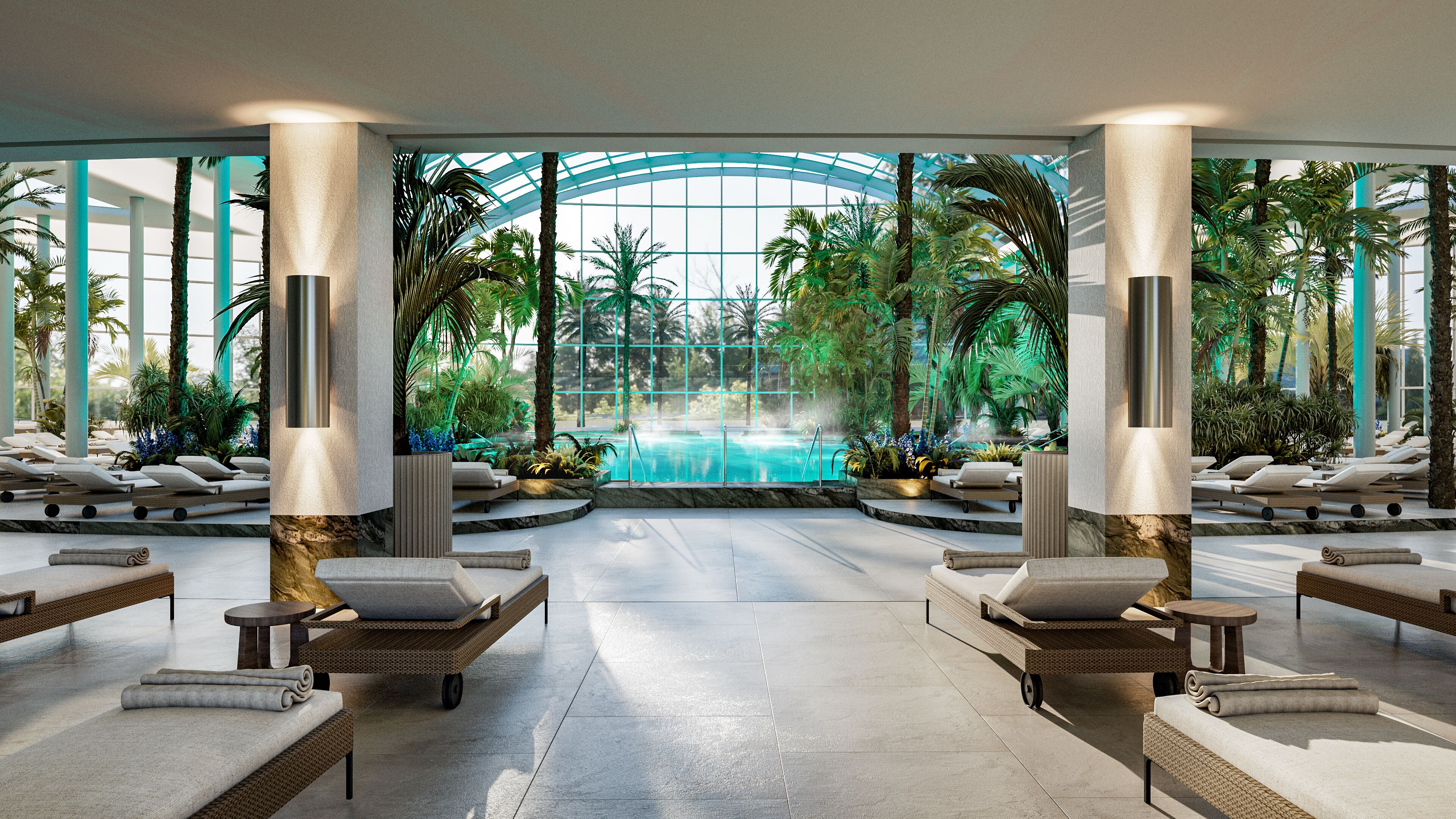 Couples treatment rooms, sauna, hot tub, steam room, hot springs