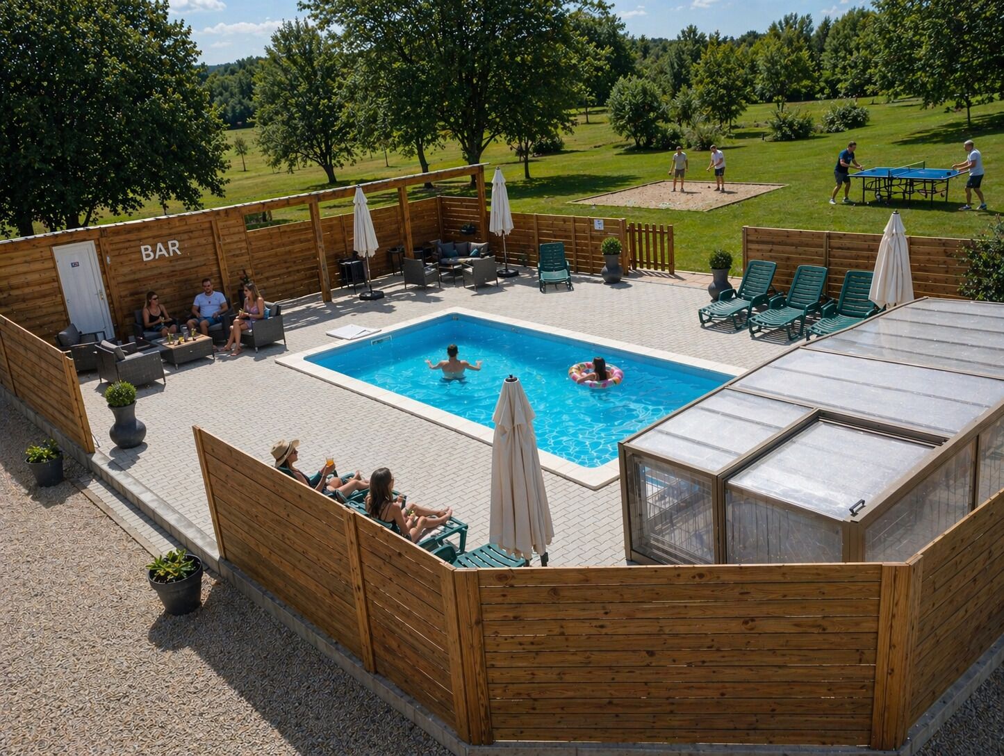 Indoor pool, outdoor pool