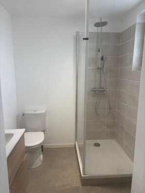 Shower, hair dryer, towels - Le Logis Le Pagnon - 1 room (Brive-la-Gaillarde)