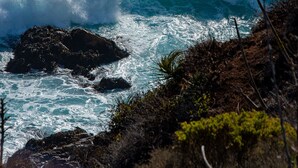A coastal scene with waves crashing against rocks and a clear view of the ocean. - Oceanfront Apartment Estudio el Suspiro (Tunquen)
