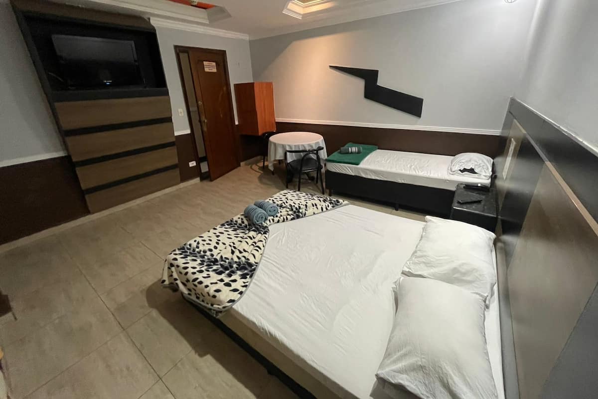 Desk, free WiFi, bed sheets